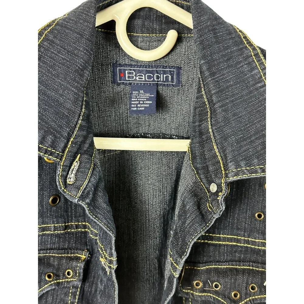 Baccin Size XL Women's Long Sleeve Blue Demin Jacket